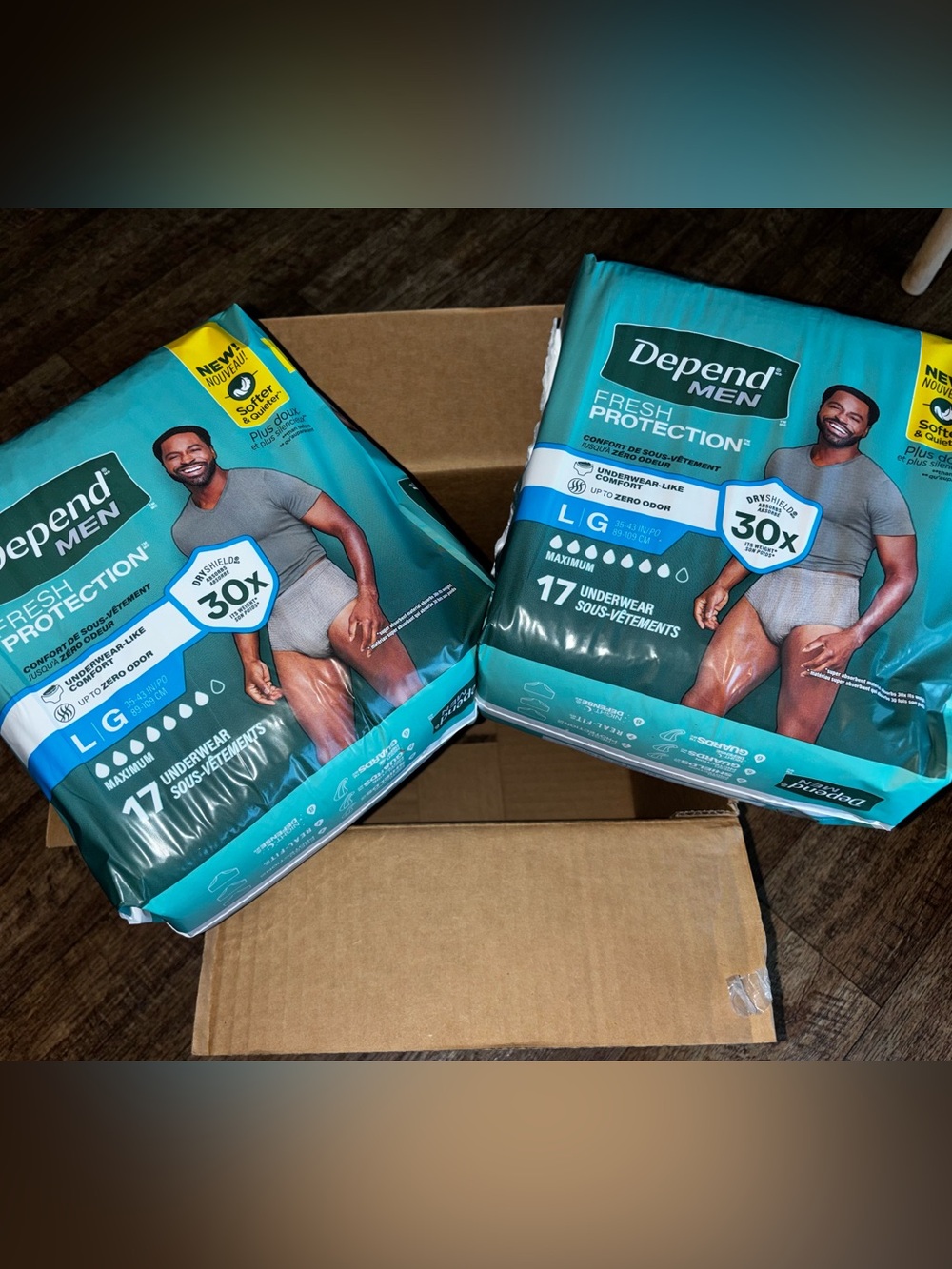 Depend Men Fresh Protection Briefs - Teal - Large (17 Count)